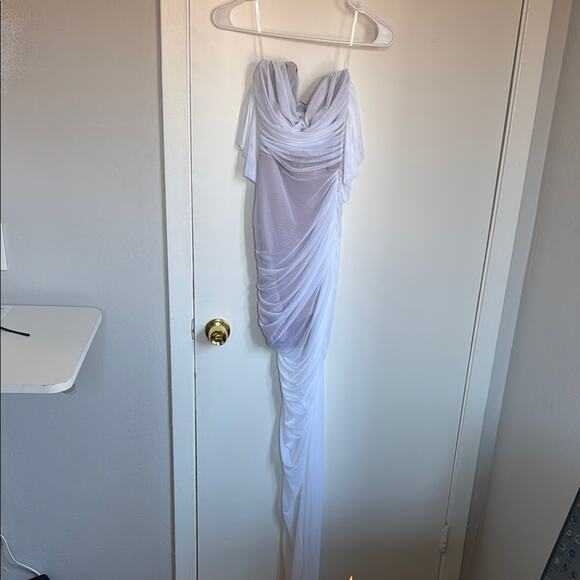 Nookie x Revolve Dita Boned Bodice Mesh Gown Size Small NWT White Nude - Picture 3 of 5